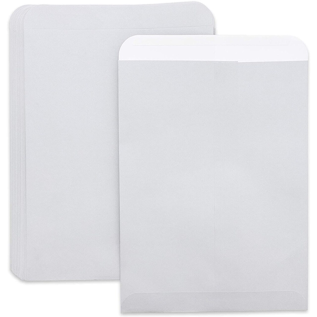 Juvale 50-Pack Large Metallic Silver 9 x 12 Peel and Seal Catalog Envelopes for Documents and Brochures